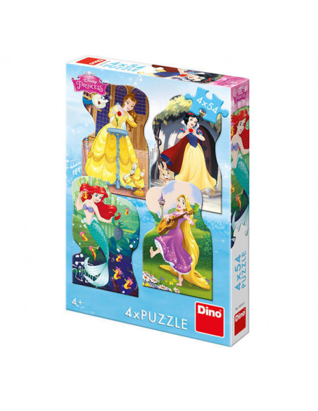 Puzzle 4 in 1 - Printesele si prieteni (54 piese),333185