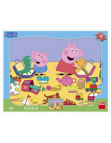 Puzzle cu rama - La joaca cu Peppa Pig (12 piese),303119