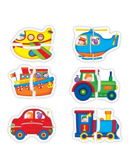 Baby Puzzles: Set de 6 puzzle-uri Transport (2 piese),1003037