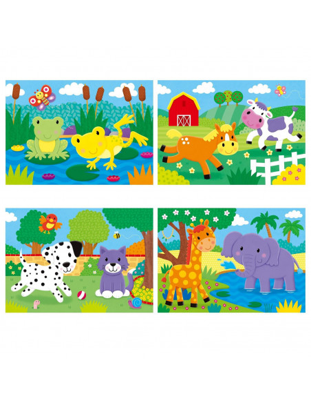 Set 4 puzzle-uri - Animalute (2, 3, 4, 5 piese),1005239