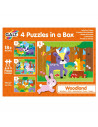 Set 4 puzzle-uri - Animalute din padure (2, 3, 4, 5