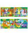 Set 4 puzzle-uri - Animalute din padure (2, 3, 4, 5