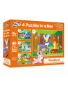 Set 4 puzzle-uri - Animalute din padure (2, 3, 4, 5