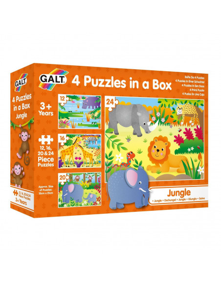 Set 4 puzzle-uri Jungla (12, 16, 20, 24 piese),1005071