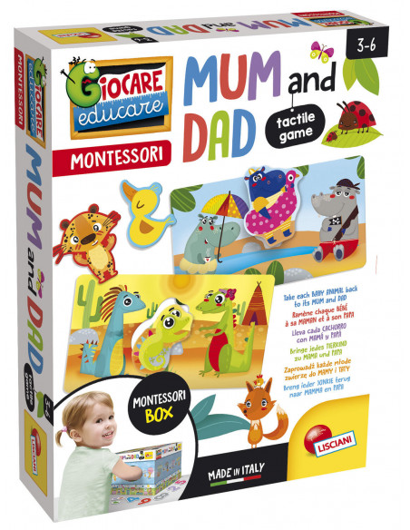 Joc tactil Montessori - Animalutele si familiile lor,LEX85613