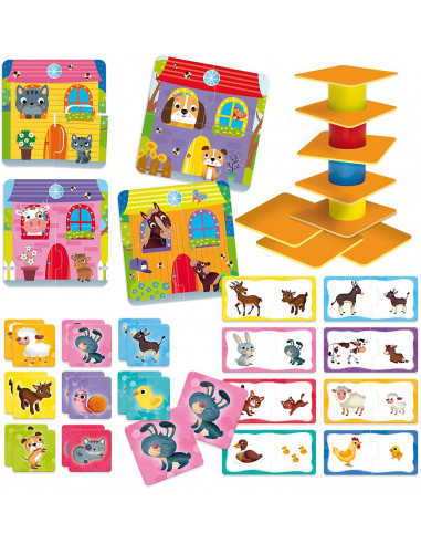 Joc de logica 4 in 1 - Animalute jucause,L79872
