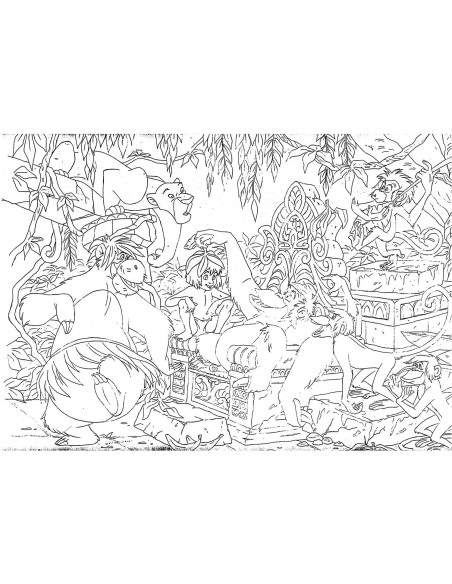 Puzzle de colorat - Cartea junglei (108 piese),L48045