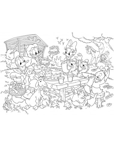 Puzzle de colorat - Familia Donald Duck (35 piese),L48199