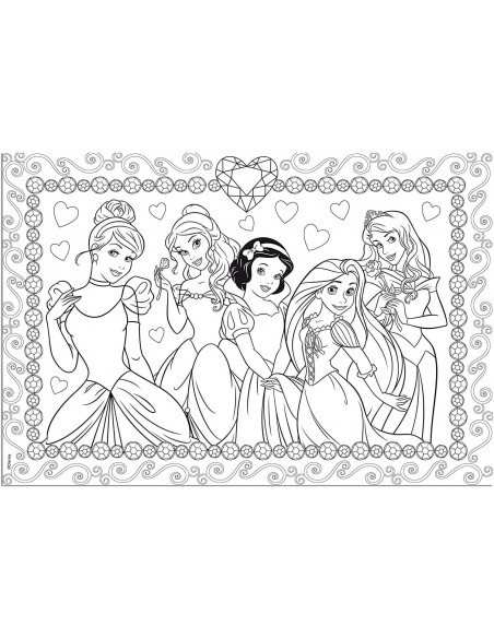 Puzzle de colorat - In lumea Printeselor (108 piese),L47963