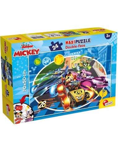 Puzzle de colorat - Mickey in cursa (24 piese),L74099