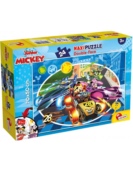 Puzzle de colorat - Mickey in cursa (24 piese),L74099