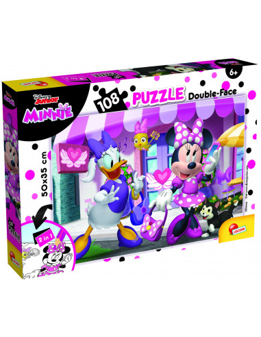 Puzzle de colorat - Minnie si Daisy in gradina (108