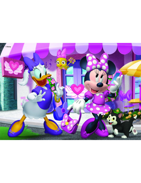 Puzzle de colorat - Minnie si Daisy in gradina (108