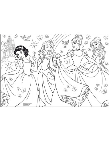 Puzzle de colorat - Printese Disney (60 piese),L47901