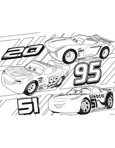 Puzzle de colorat maxi - Cars 3 (60 piese),L64007