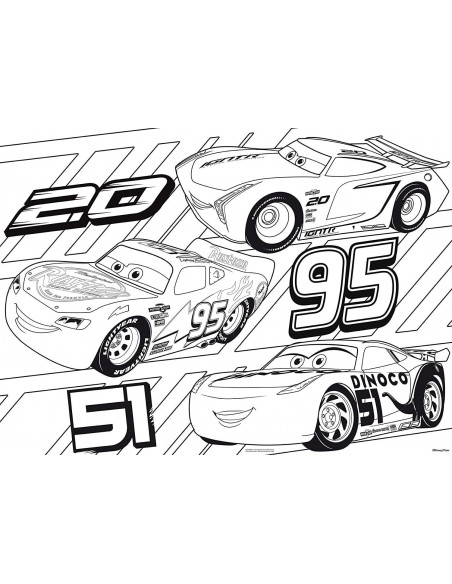 Puzzle de colorat maxi - Cars 3 (60 piese),L64007