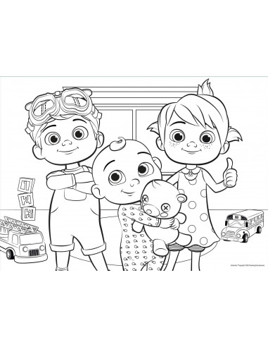 Puzzle de colorat maxi - Cocomelon si ursuletul (60