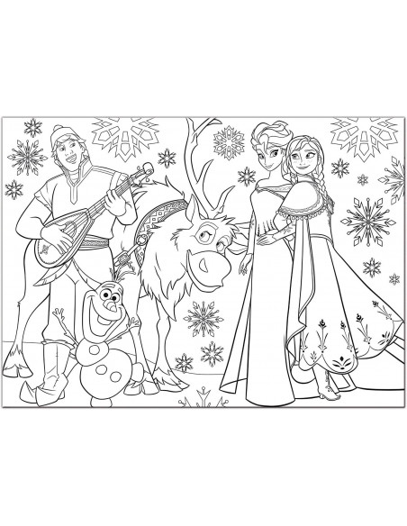 Puzzle de colorat maxi - Elsa si prietenii (60 piese),L46874