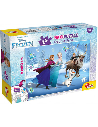 Puzzle de colorat maxi - Frozen la patinoar (24 piese),L74075