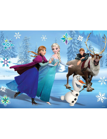 Puzzle de colorat maxi - Frozen la patinoar (24 piese),L74075
