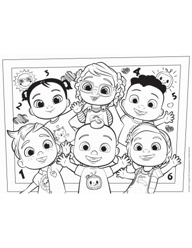 Puzzle de colorat maxi - Invatam cu Cocomelon (24 piese),L90990