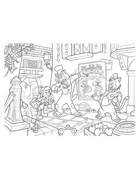 Puzzle de colorat maxi - Pinocchio (35 piese),L48182