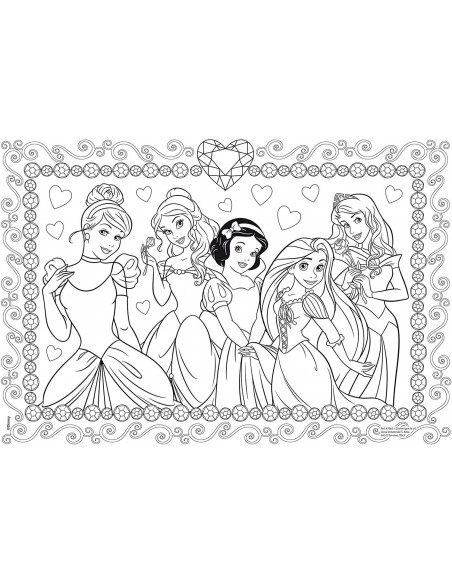 Puzzle de colorat maxi - Printese minunate (35 piese),L65325