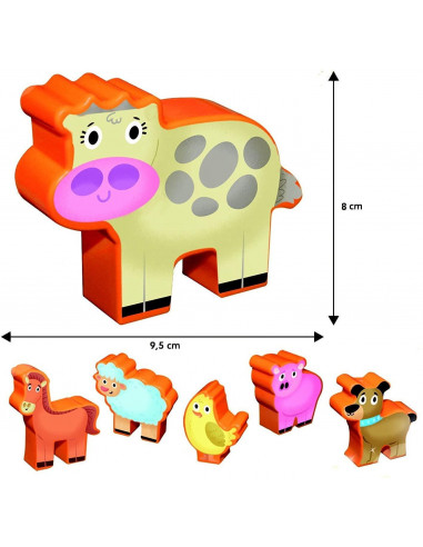 Puzzle de podea - Distractie la ferma (12 piese),L67848