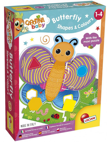 Puzzle de podea - Fluturas cu forme si culori (29 piese),L72156