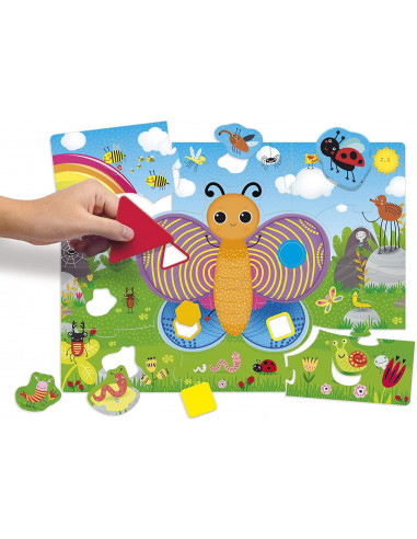 Puzzle de podea - Fluturas cu forme si culori (29 piese),L72156