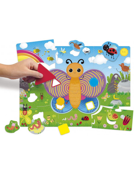 Puzzle de podea - Fluturas cu forme si culori (29 piese),L72156