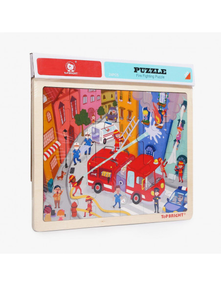 Puzzle din lemn - Pompieri in actiune,120395