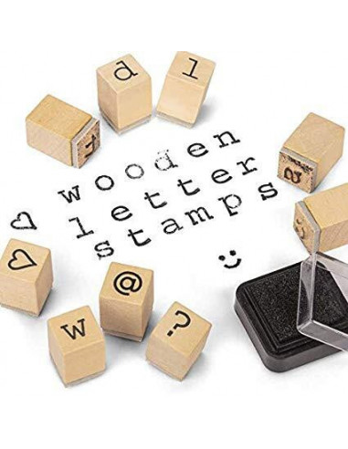 Set tusiera si stampile din lemn - Alfabet,T23062