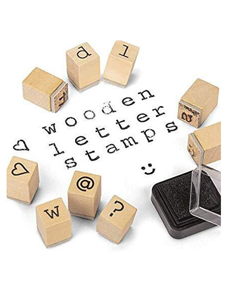 Set tusiera si stampile din lemn - Alfabet,T23062