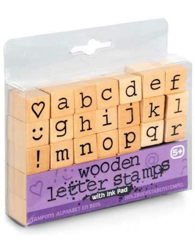 Set tusiera si stampile din lemn - Alfabet,T23062