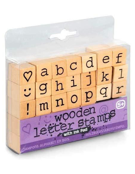 Set tusiera si stampile din lemn - Alfabet,T23062