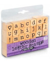 Set tusiera si stampile din lemn - Alfabet,T23062