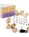Set tusiera si stampile din lemn - Alfabet,T23062