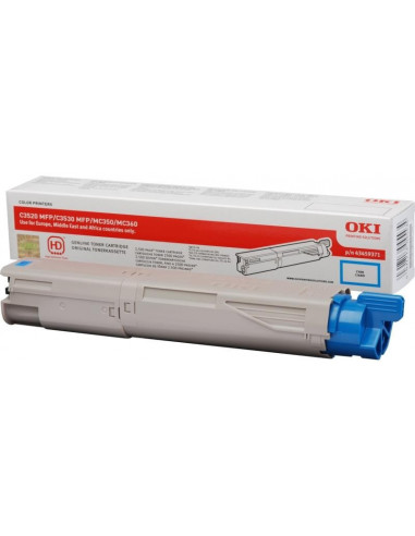 Cartus Toner Original Oki 43459371 Cyan, 2500 pagini,43459371