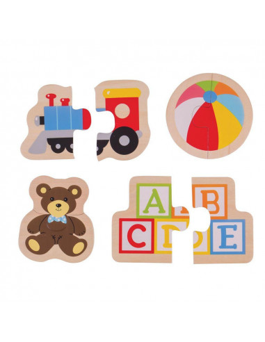Puzzle din lemn - Jucarii (8 piese),BJ227