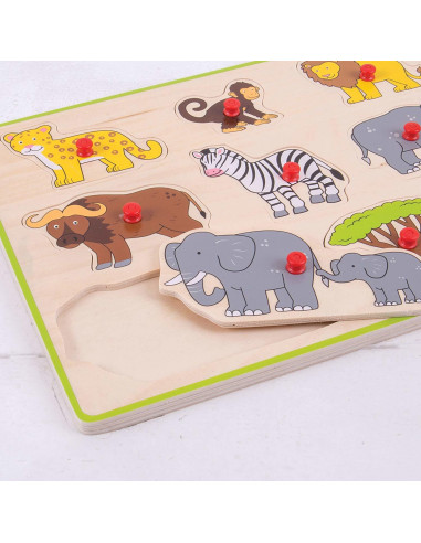 Puzzle din lemn incastru - Safari,BJ258