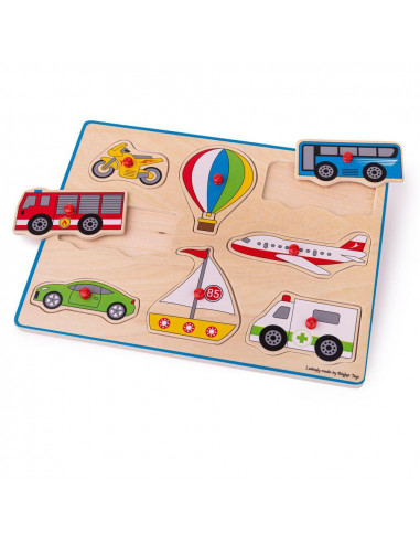 Puzzle din lemn incastru - Vehicule,BJ260