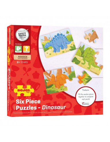 Set 3 puzzle din lemn - Dinozauri,BJ816