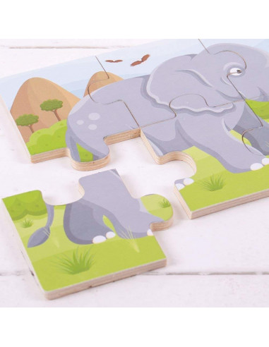 Set 3 puzzle din lemn - Jungla Vesela,BJ818