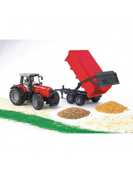 BRUDER - TRACTOR MASSEY FERGUSON 7480 CU REMORCA