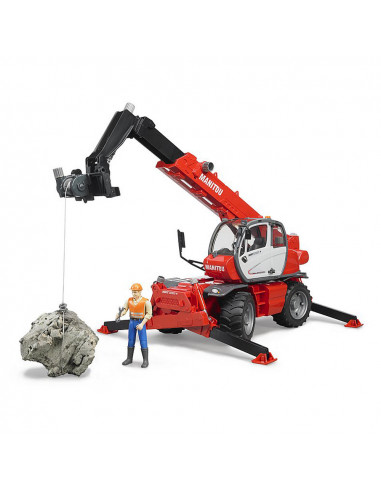 BRUDER - STIVUITOR TELESCOPIC CU ACCESORII MANITOU MRT BRUDER - STIVUITOR TELESCOPIC CU ACCESORII MANITOU MRT
