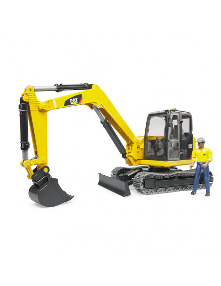 BRUDER - MINI EXCAVATOR CAT CU MUNCITOR,BR02466