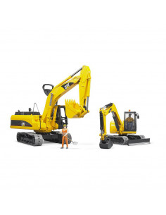 BRUDER - MINI EXCAVATOR CAT CU MUNCITOR,BR02466 2