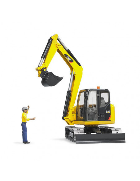 BRUDER - MINI EXCAVATOR CAT CU MUNCITOR,BR02466