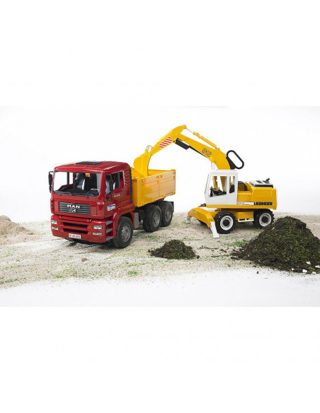 BRUDER - CAMION MAN TGA SI EXCAVATOR LIEBHERR,BR02751 BRUDER - CAMION MAN TGA SI EXCAVATOR LIEBHERR,BR02751